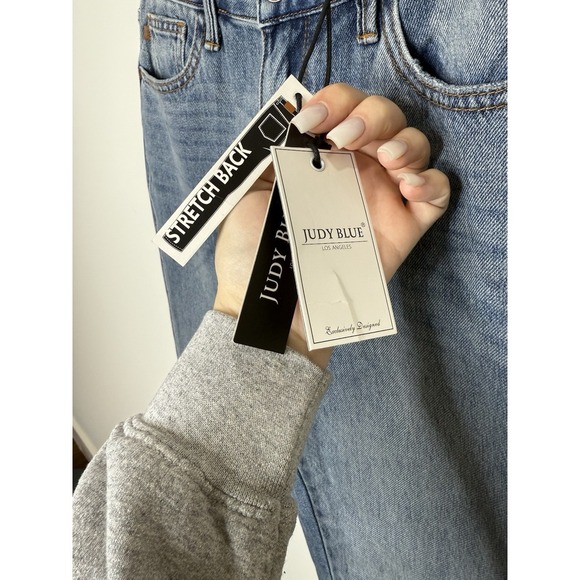 NWT Judy‎ Blue Jeans 5/27 Rigid Magic Boyfriend Fit Stretch Mid Rise Medium Raw - Picture 3 of 11